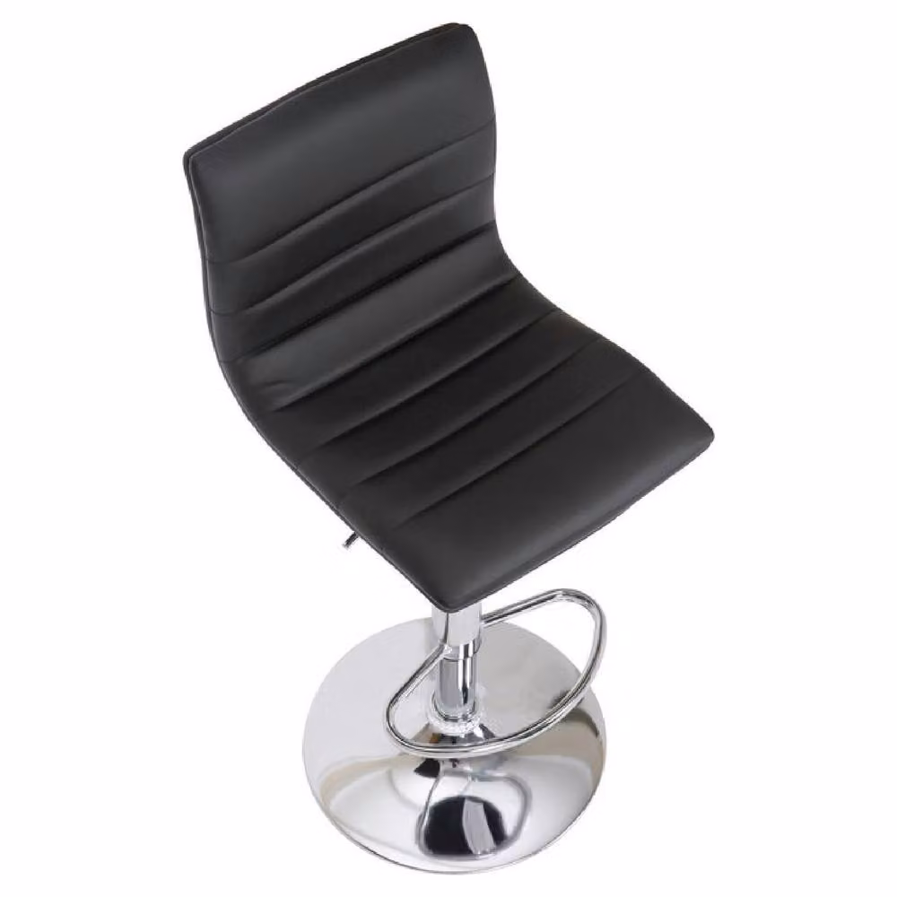 Netfurniture Crains Black Padded Synthetic Leather Swivel Kitchen Breakfast Bar Stool – 2