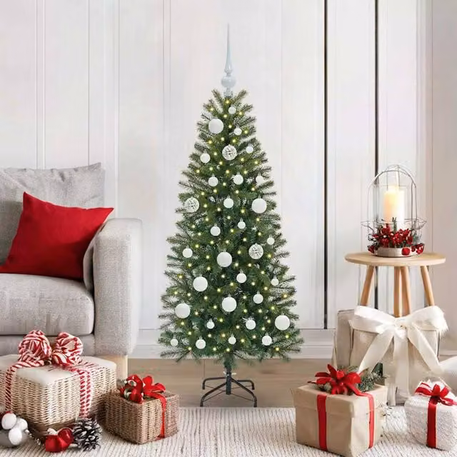 Berkfield Home Artificial Green Christmas Tree with 150 LEDs, Height: 120 cm