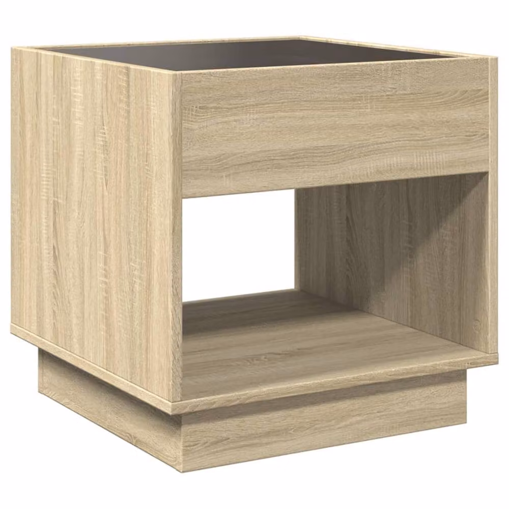 Berkfield Home Infinity LED Decorative Coffee Table in Sonoma Light Oak, W/D/H: 50 x 50 x 50 cm – 5