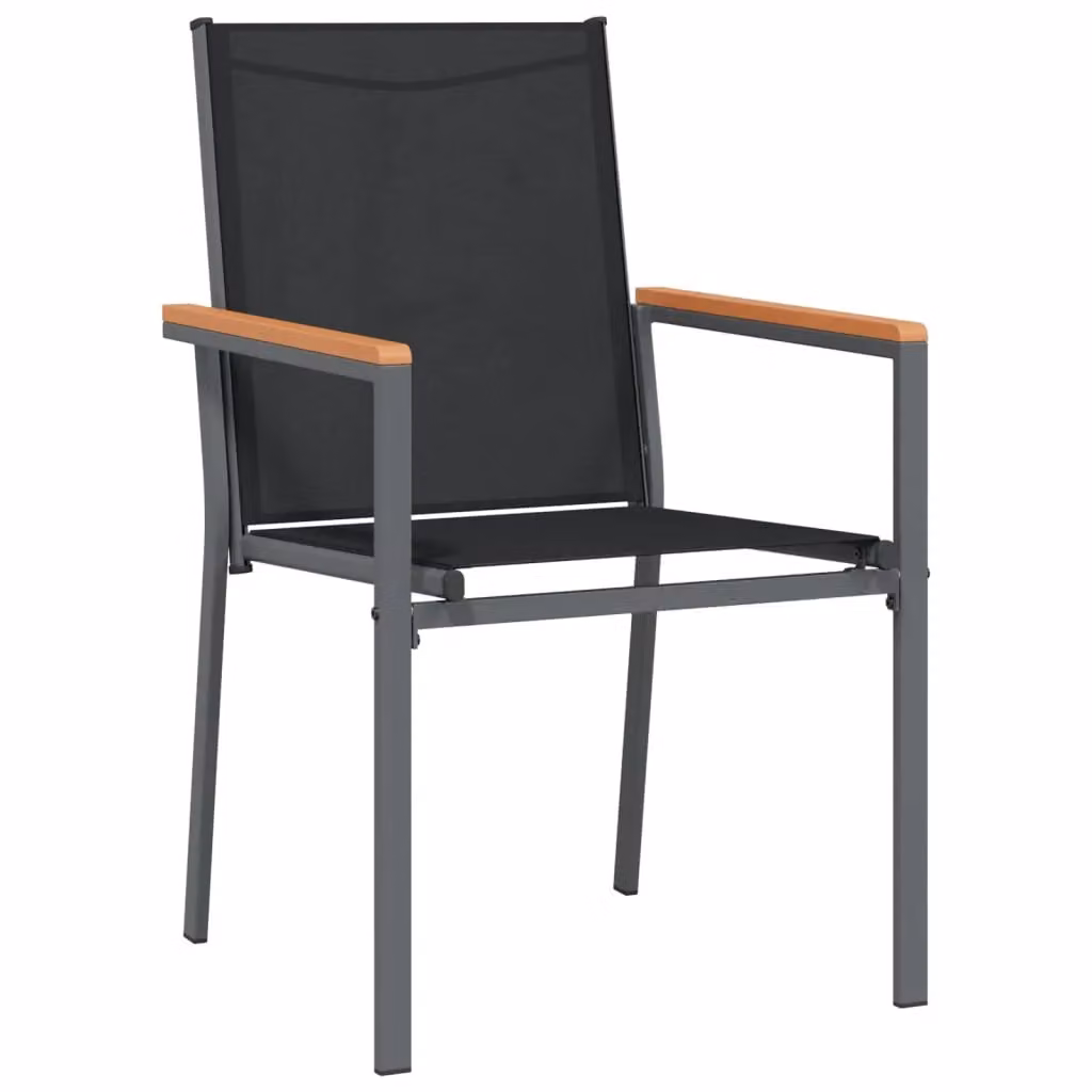 Berkfield Home 7 Piece Modern Garden Dining Set in Black Textilene and Steel – 3