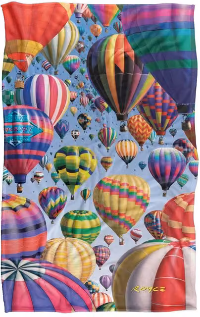 JQ Licensing Royce Mcclure Hot Air Balloon Sky Silky Touch Super Soft Fleece Throw Blanket, Multicolour, W/D/H: 91 x 147 cm – 5