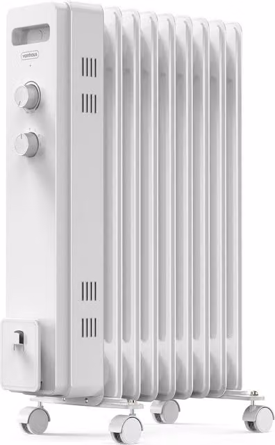 VonHaus 2000W 9 Fin Oil Filled Radiator in White