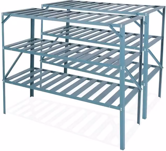 Primrose X2 Traditional 3 Tier Greenhouse Staging Shelf Workbench, Green, Width: 126 cm – 1