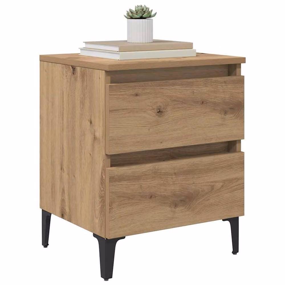 Berkfield Home Artisan Oak Bed Cabinet in Brown, W/D/H: 40 x 35 x 50 cm – 3