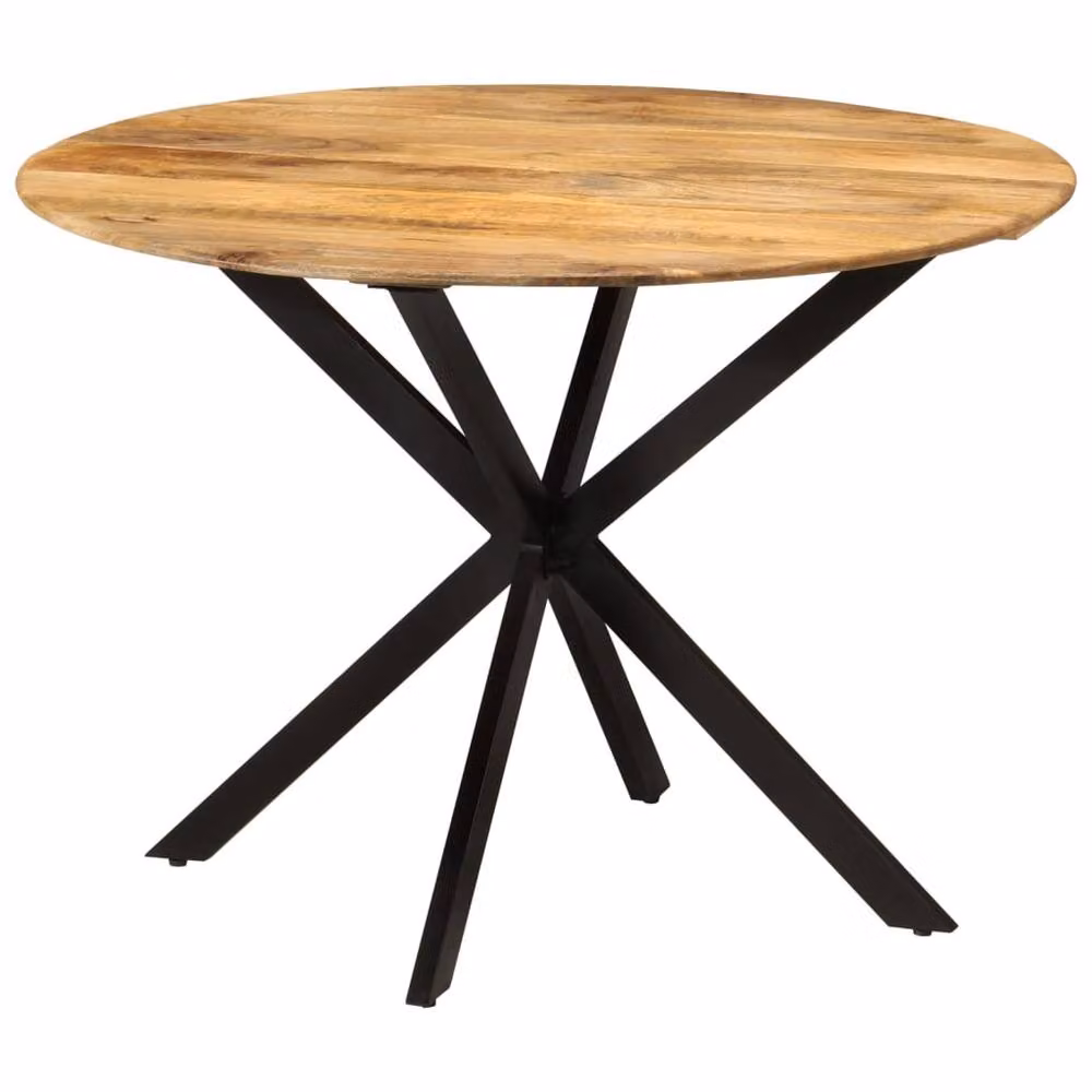 Berkfield Home Rectangular Dining Table in Brown Mango Wood and Steel, W: 110 cm, D: 78 cm, H: 78 cm – 2