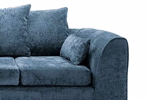 Abakus Direct Harriet Left Facing Corner Sofa in Dark Blue Crushed Chenille – 7