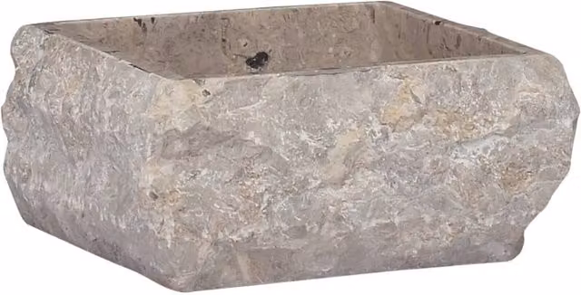 Berkfield Grey Marble Square Home Sink, W/D/H: 30 x 30 x 13 cm