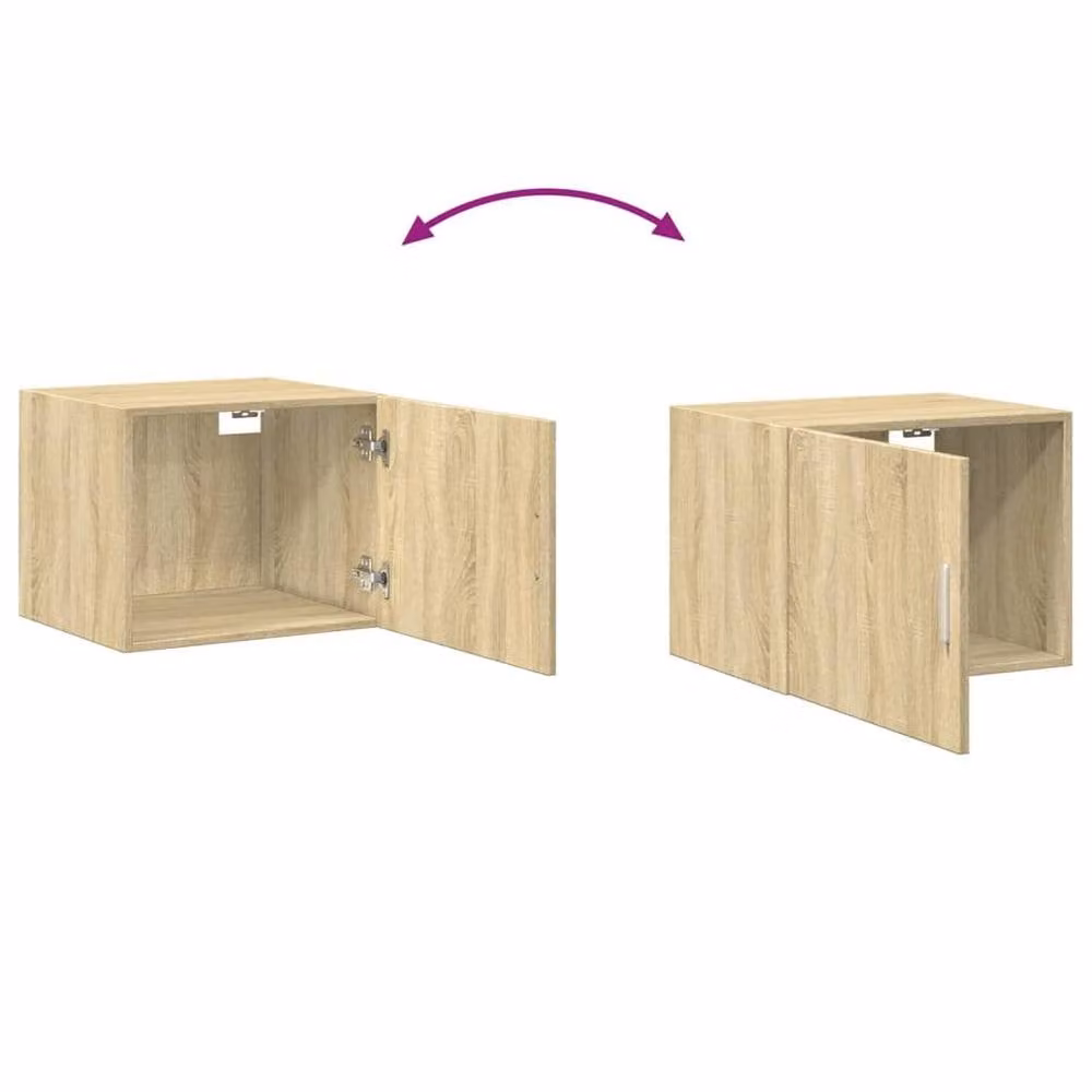 Berkfield Home Sonoma Oak Wall Cabinet in Beige, W/D/H: 50 x 42.5 x 40 cm – 2