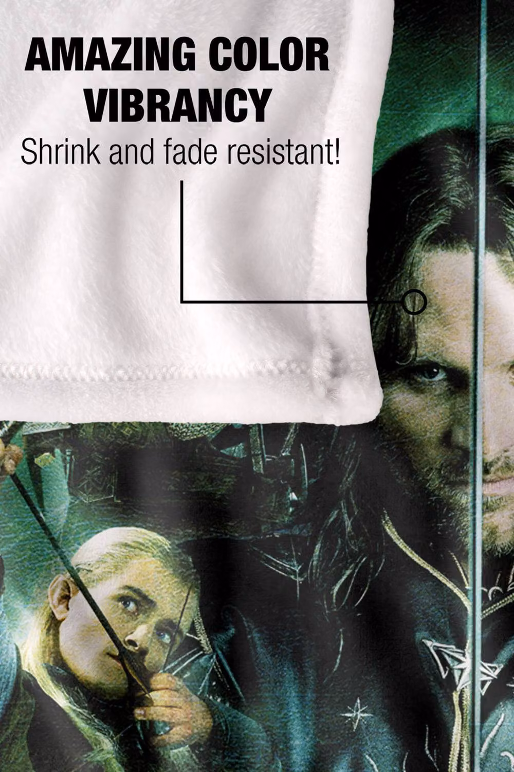 Warner Bros. The Lord Of The Rings Hero Group Silky Touch Super Soft Fleece Throw Blanket, Multicolour, W: 152 cm, D: 127 cm – 9