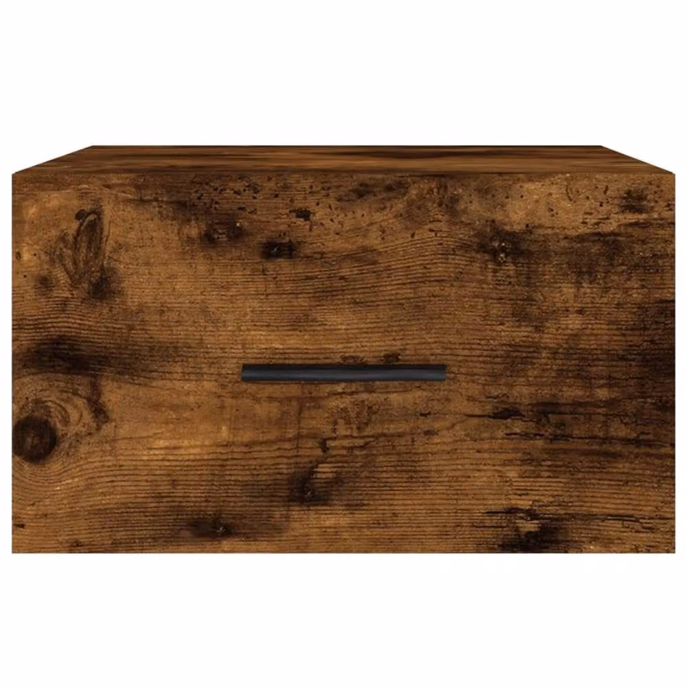 Berkfield Home Set of 2 Wall-mounted Bedside Cabinets in Smoked Oak Brown, W/D/H: 35 x 35 x 20 cm – 2