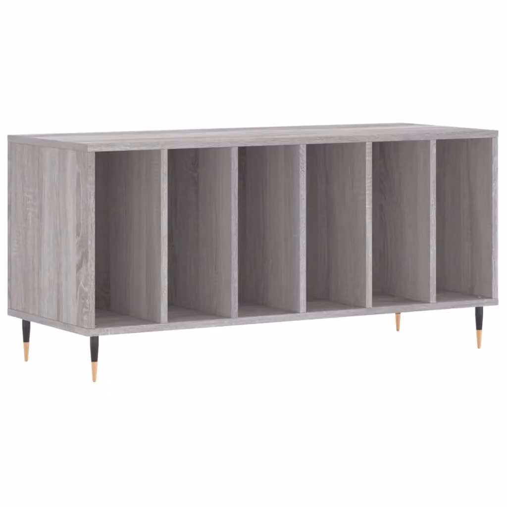 Berkfield Home Record Cabinet in Grey Sonoma, W/D/H: 100 x 38 x 48 cm – 2