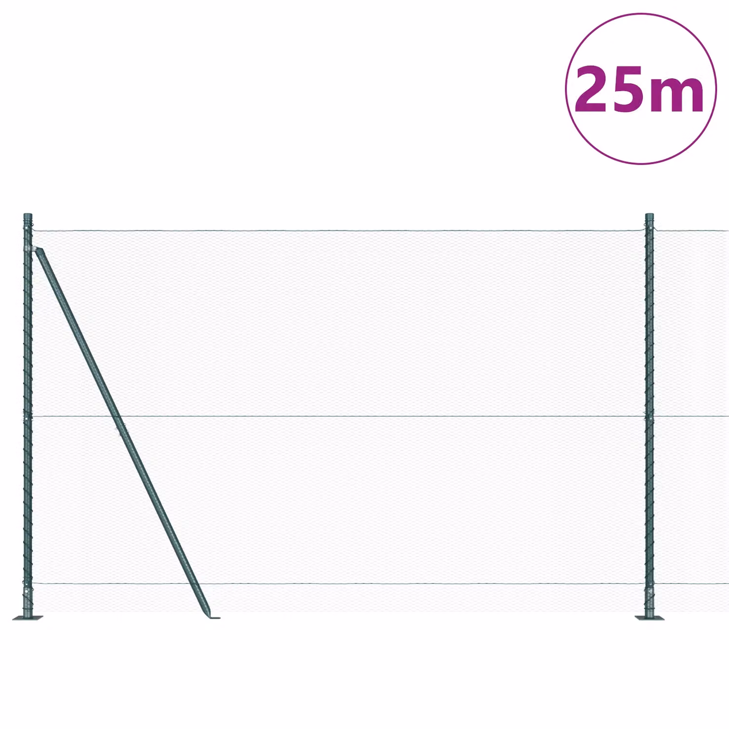 Berkfield Home Green Steel Hexagon Fence, 1.6 x 25 m – 2