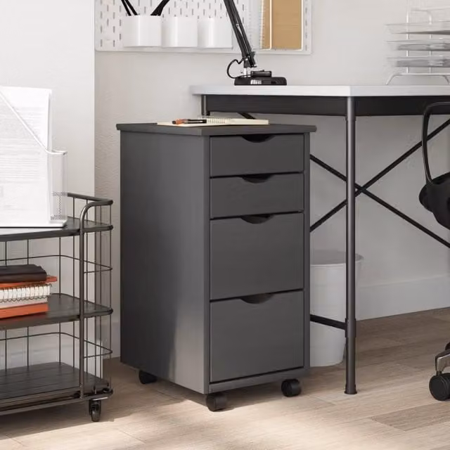 Berkfield Home Rolling Cabinet with Drawers in Moss Grey Solid Pine Wood