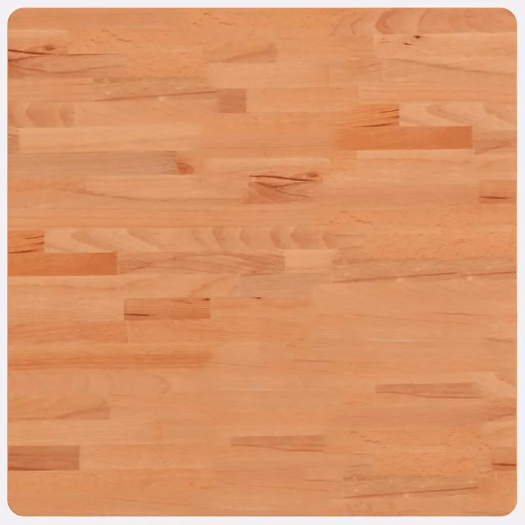 Berkfield Home Square Solid Wood Beech Table Top, Brown, W: 60 cm, D: 60 cm, H: 2.5 cm – 1