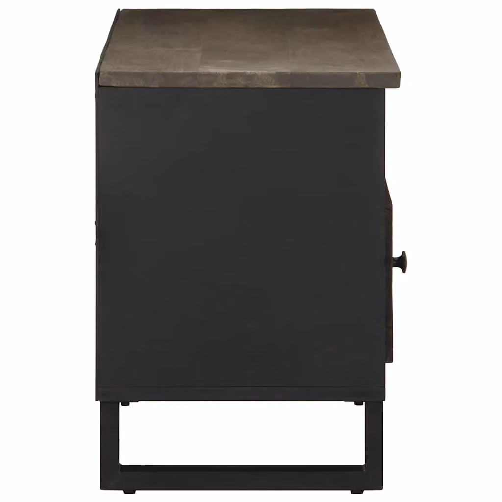 Berkfield Home Black Mango Wood TV Cabinet W/D/H: 100 x 33 x 46 cm – 3