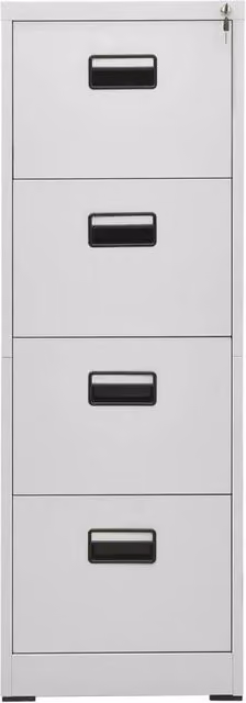 Berkfield Home Metal Filing Cabinet in Matt Light Grey, W/D/H: 46 x 46 x 133 cm – 1