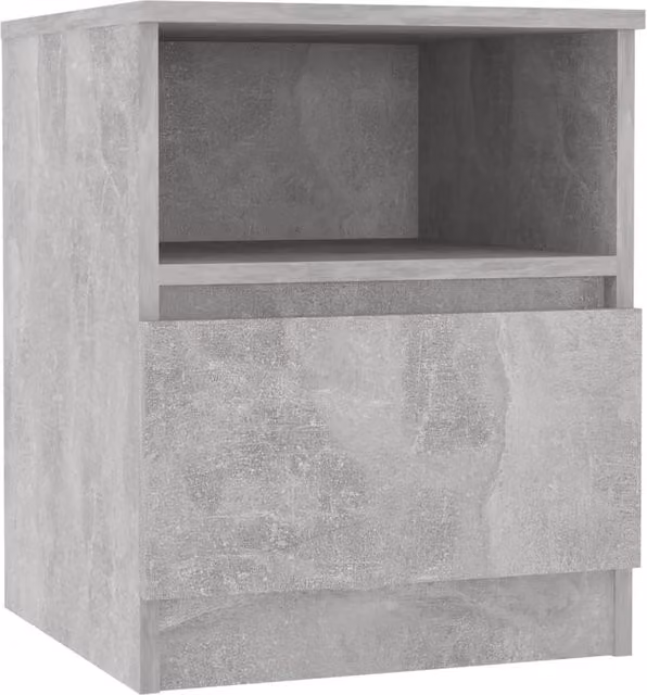 Berkfield Home Durable Bed Cabinets, 2 Piece Set in Concrete Grey, W/D/H: 40 x 40 x 50 cm