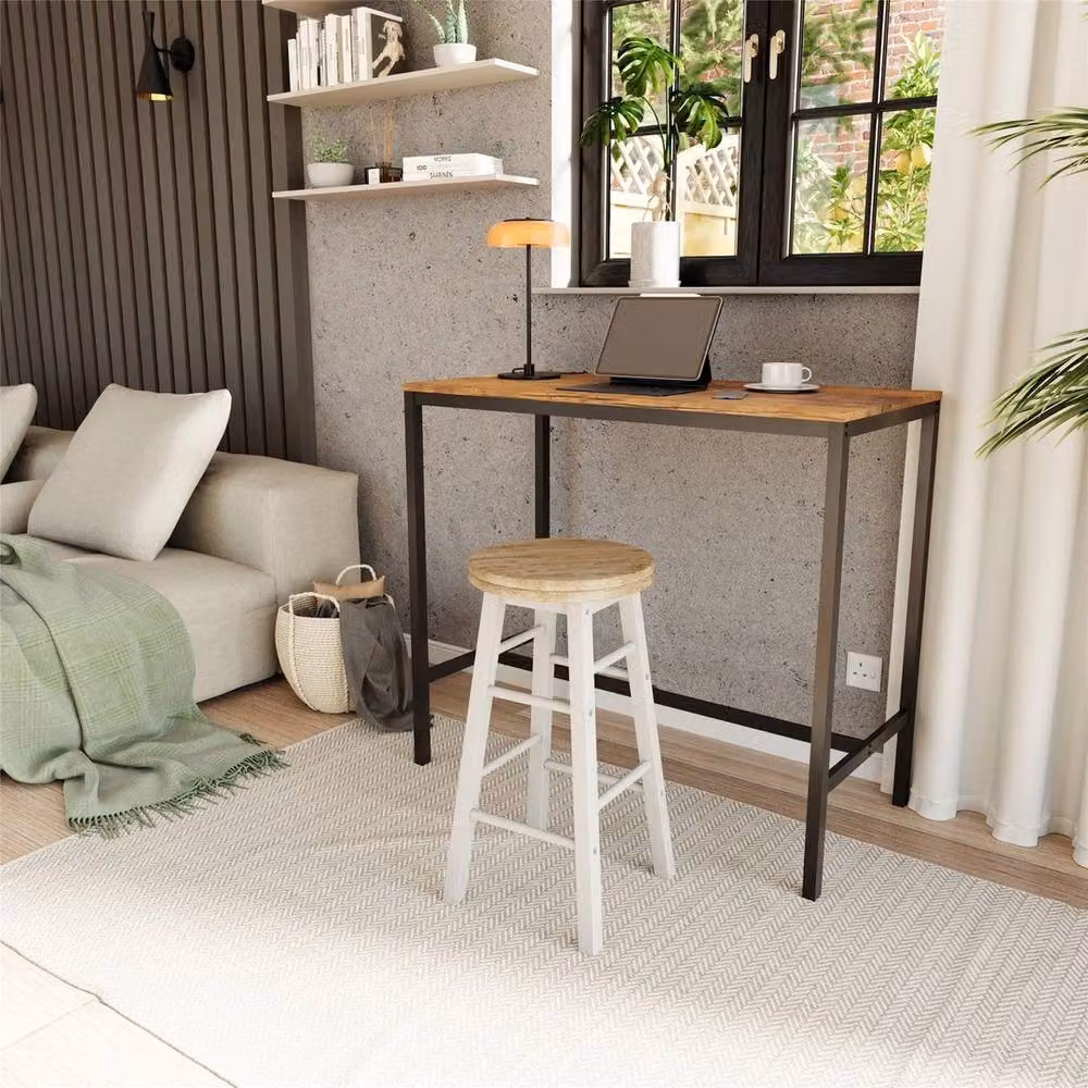 ERGOVEXA Solid Wood Bar Stool in White – 3