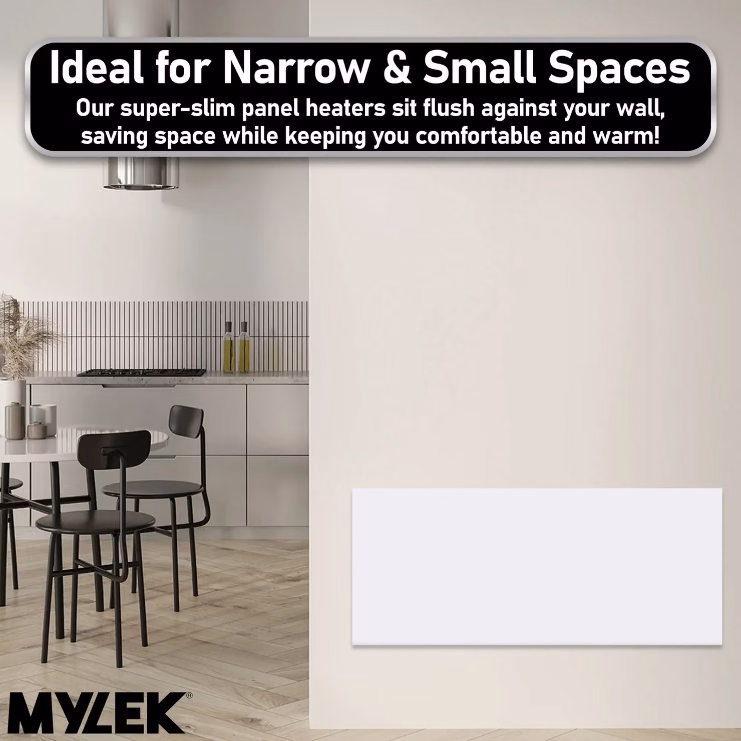 MYLEK Ultra Slim 2kW Electric Panel Convector Heater with 24/7 Timer and Thermostat, White – 4