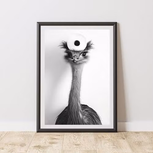 60 Second Makeover Emu Toilet Roll Animal Print Paper Poster, W: 21.0 cm, H: 29.7 cm