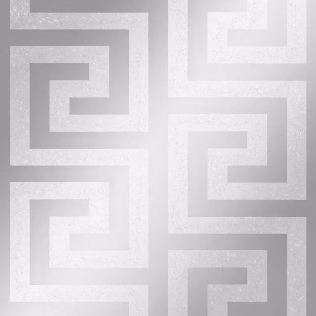 I Love Wallpaper London Greek Key Geometric Wallpaper in Silver