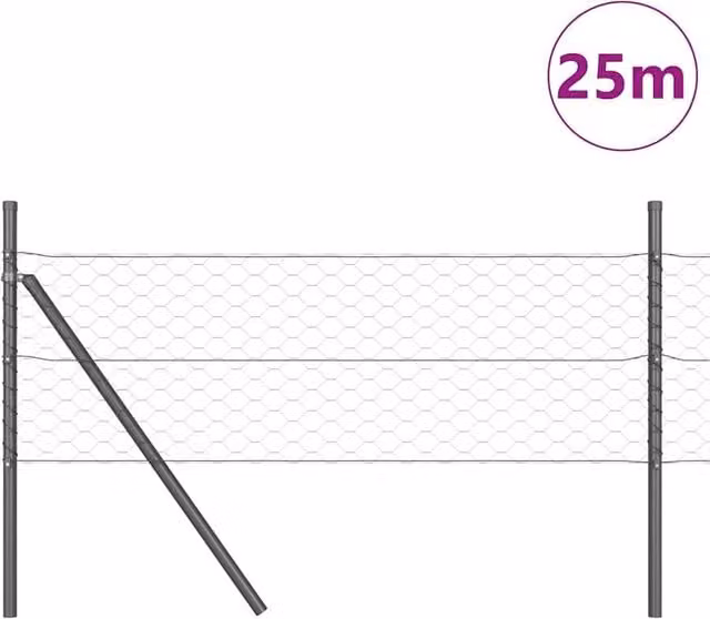 Berkfield Home Modern Rectangular Metal Fencing Set of 2 in Grey – 1