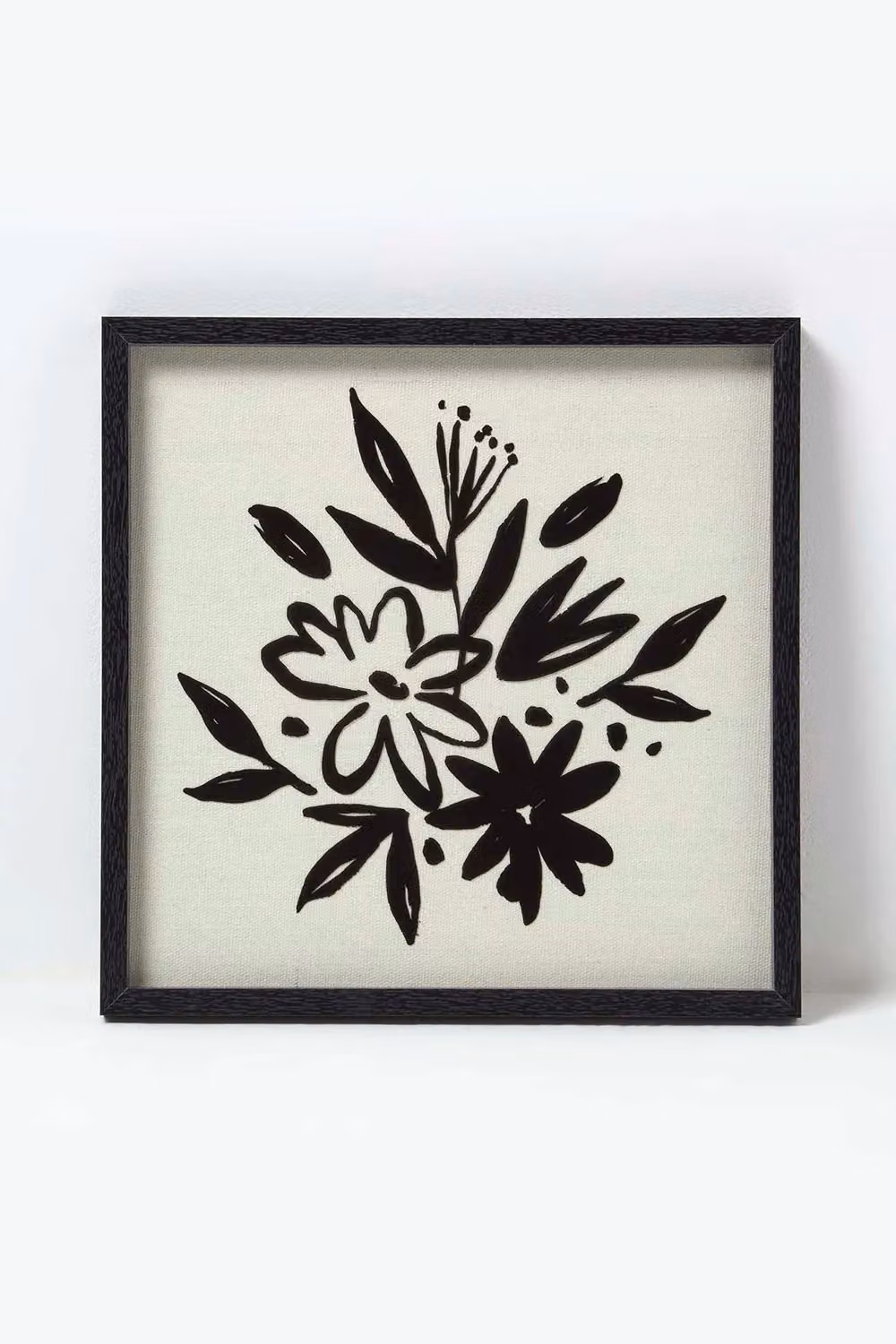 Homescapes Set of 2 Black Floral Canvas Wall Art, W/H: 30 x 30 cm – 2