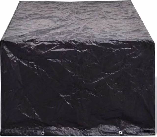 Berkfield Home Durable Water Repellent Garden Furniture Covers for 4 Person Poly Rattan, 2 Pack, Black, W/D/H: 180 x 140 x 90 cm