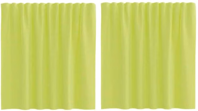 Berkfield Home Apple Green Voile Curtains, 2 Pack, Plain Transparent Fabric with Rod Pockets
