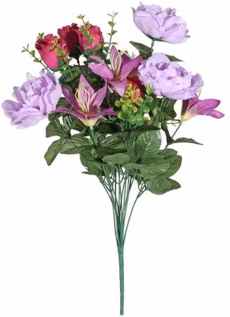 KDMD Lilac Pembroke Mixed Bunch of Purple Roses and Lilies