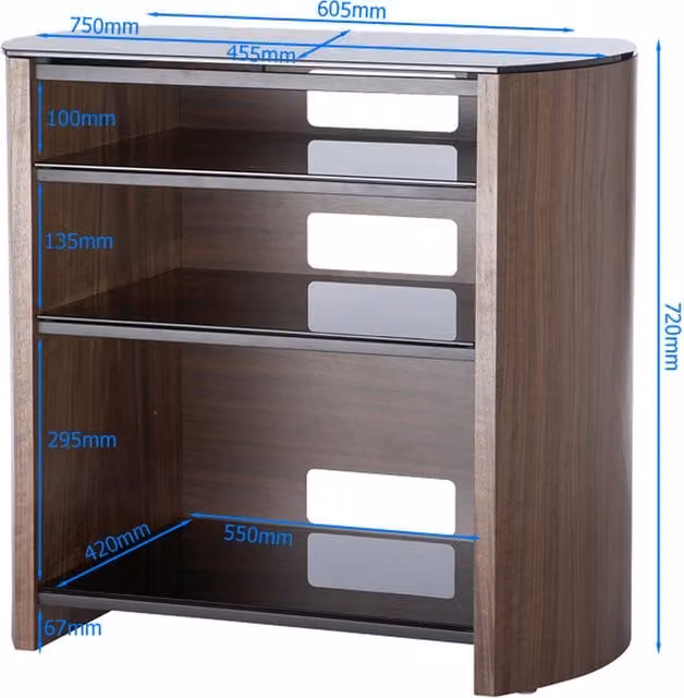 Alphason Finewoods 4 Shelf TV Stand in Light Oak, Width: 75 cm