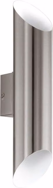 Loops IP44 Outdoor LED Wall Light in Stainless Steel and White