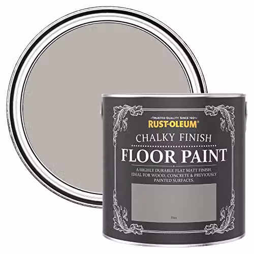 Rust-Oleum Matt Water-Based Scratch-Proof Floor Paint in Grey, 2.5L – 2