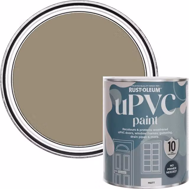 Rust-Oleum Water-Based uPVC Door and Window Paint in Matt Café Luxe, Yellow and Light Brown, 0.75 l – 1