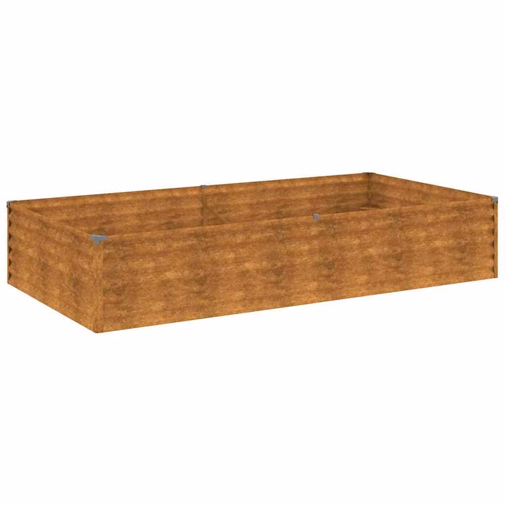 Berkfield Home Garden Raised Bed in Brown Corten Steel, W: 195 cm, D: 100 cm, H: 36 cm – 2