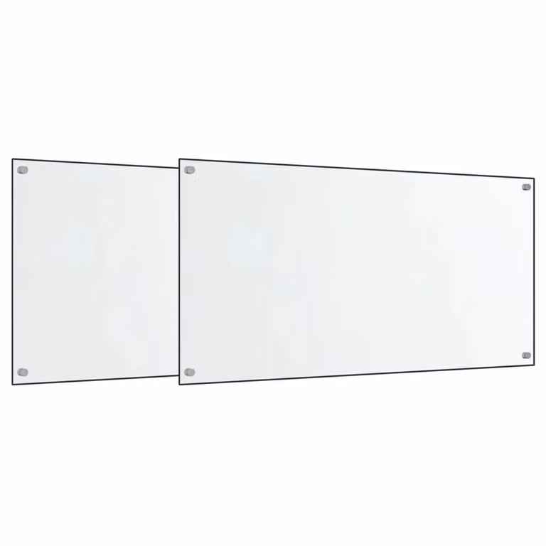 Berkfield Home Kitchen Backsplash Tempered Glass, 2 Pack, Black and Transparent, W: 80 cm, H: 40 cm