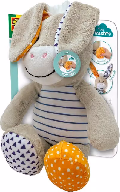 SES Interactive Multi-colour and White Donkey Peek-a-Boo Cuddly Toy