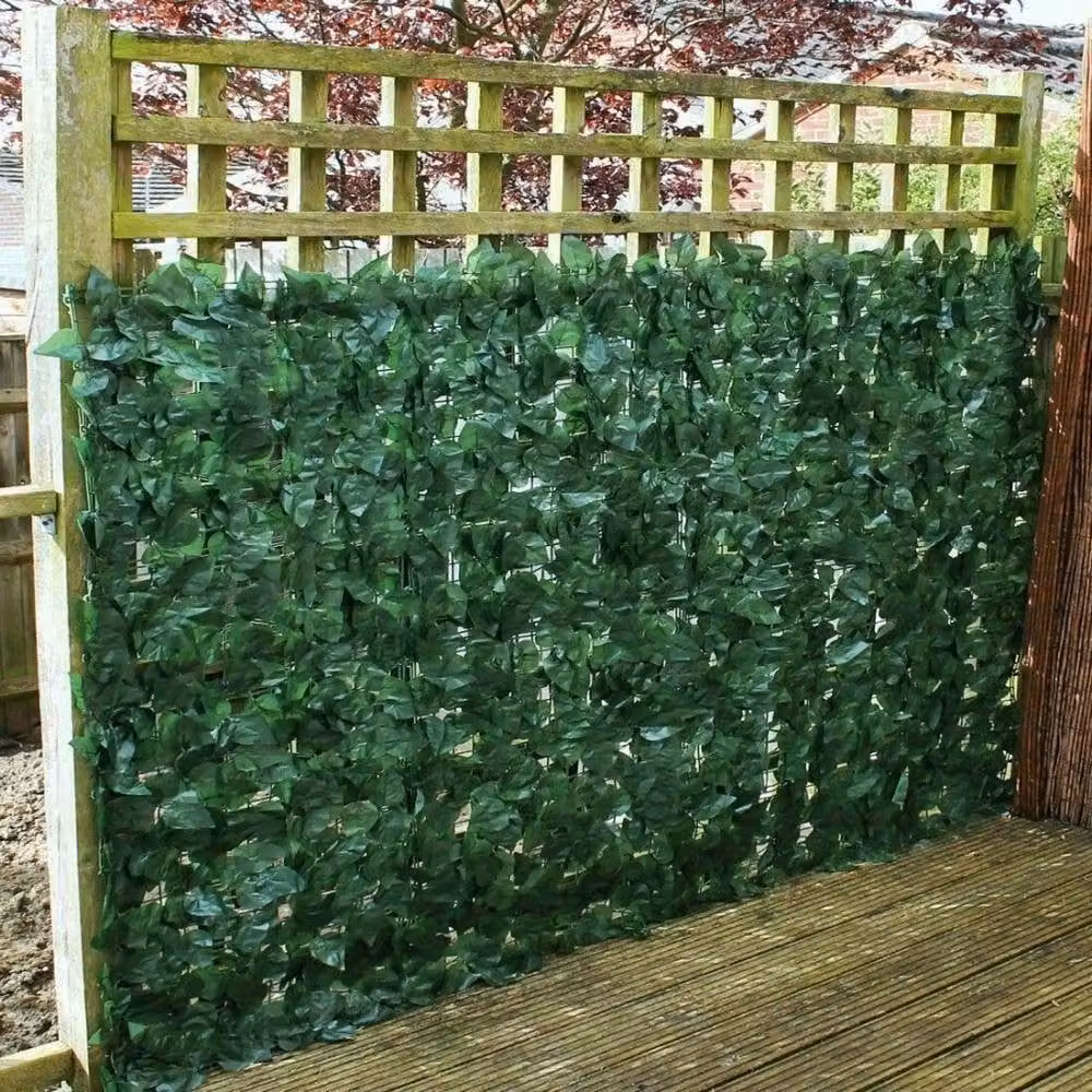 NESTLUNE Artificial Ivy Leaf Hedge Garden Fence, Green, W: 100 cm, H: 15 cm – 4