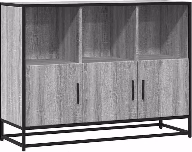 Berkfield Home Grey Sonoma Sideboard in Engineered Wood, W/D/H: 100 x 35 x 76 cm