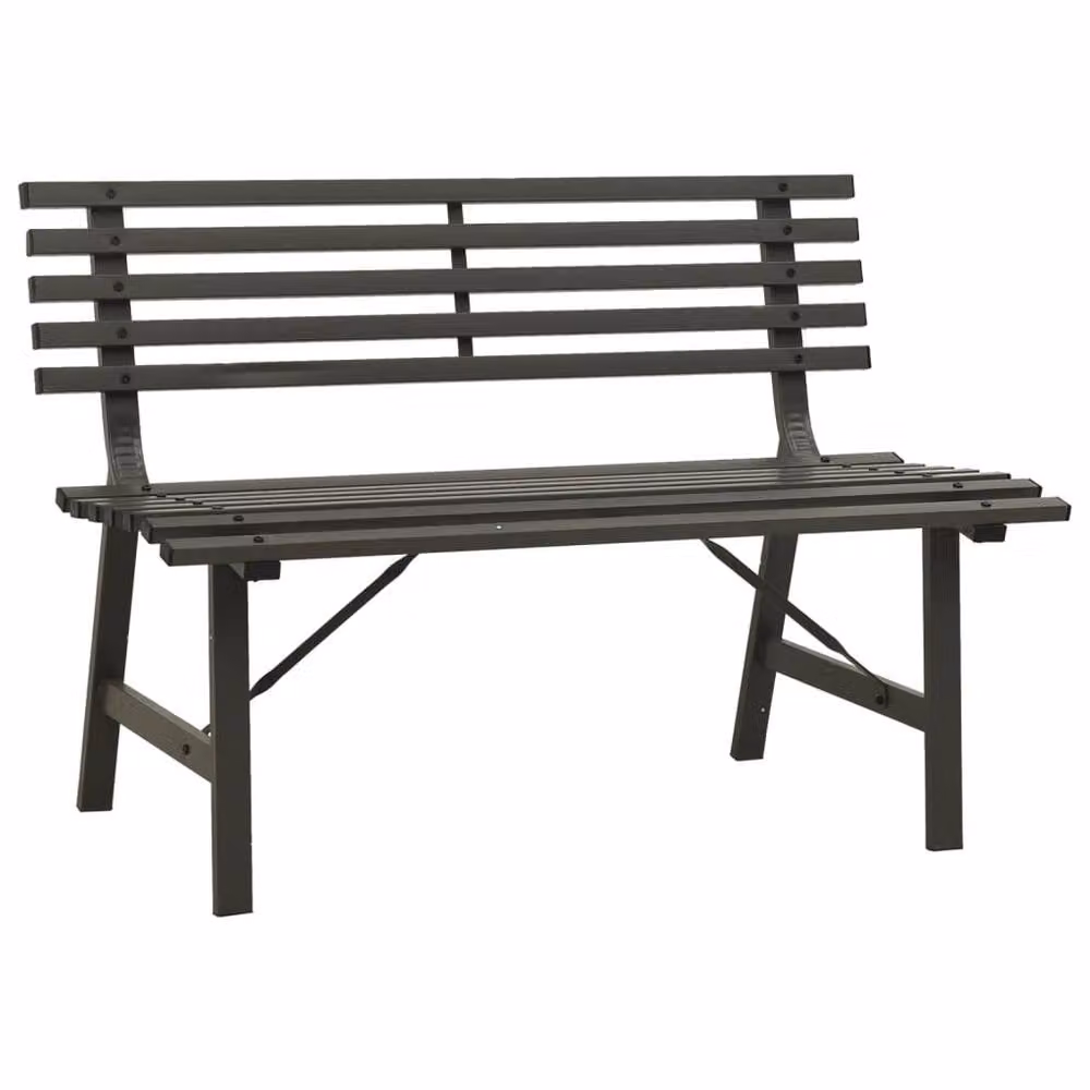 Berkfield Home Modern Metal Garden Bench in Black, Width: 110 cm – 2