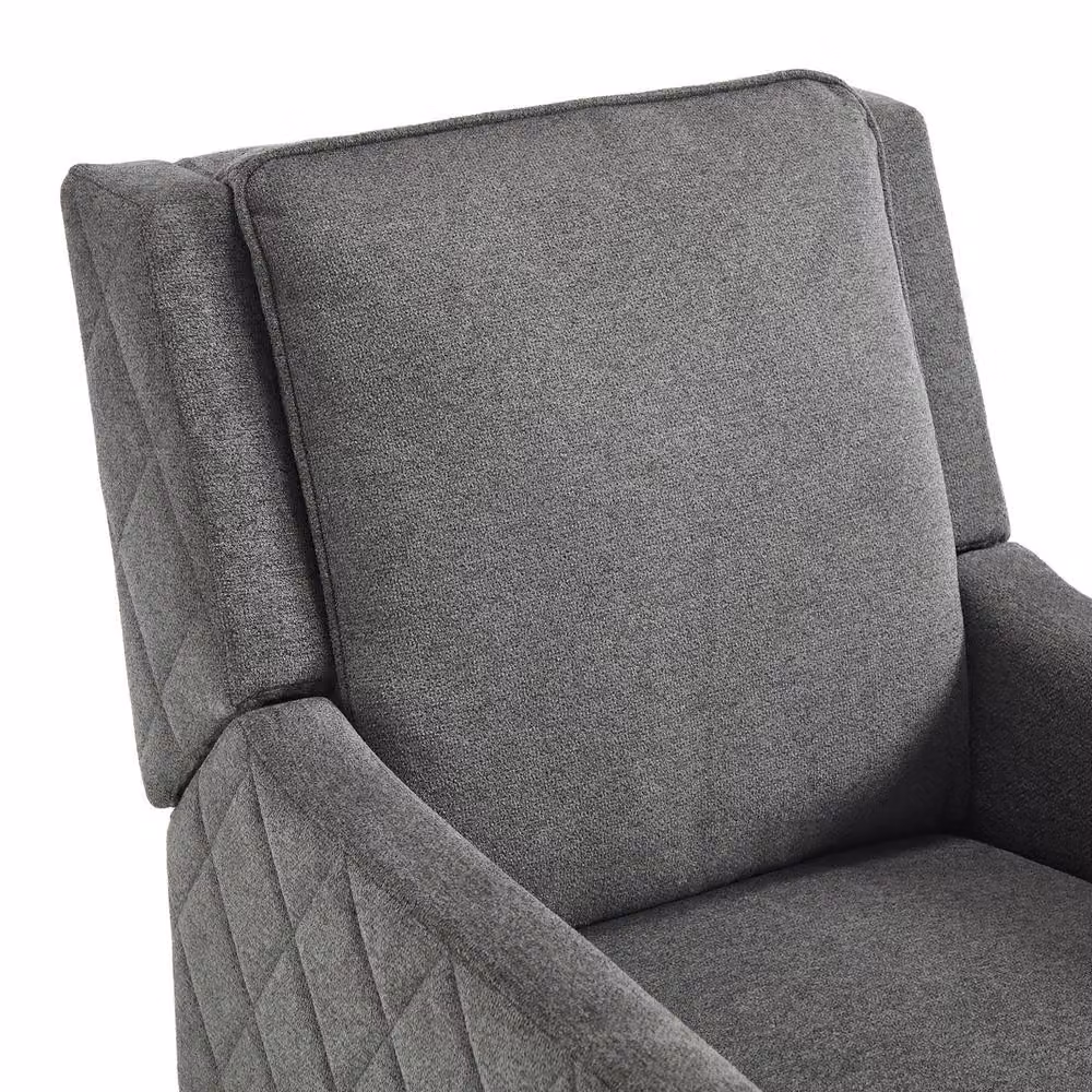 Living and Home Grey Velvet Single Recliner Sofa with Armrests – 2