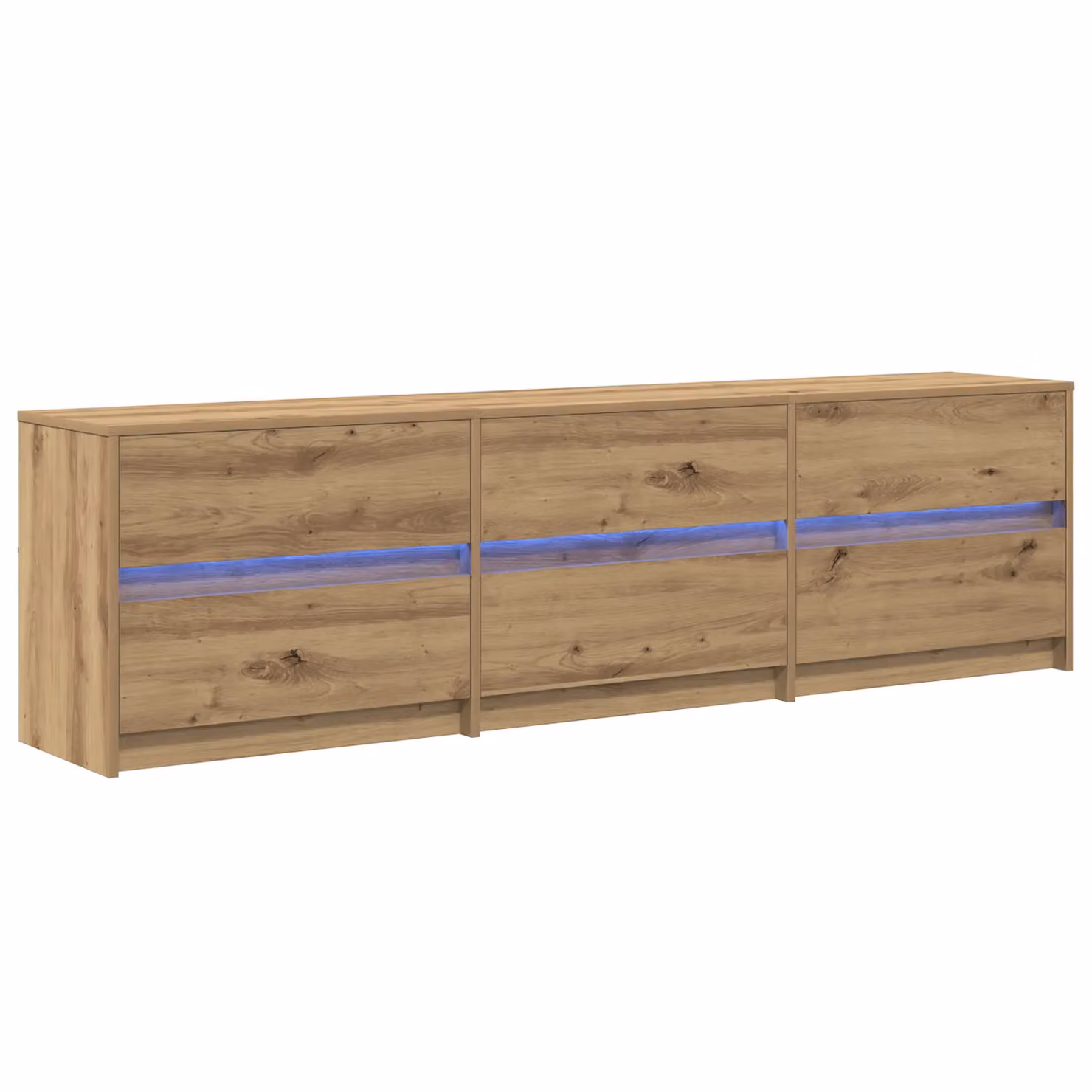 Berkfield Home Rustic Brown TV Cabinet with LED Lights, W: 181 cm, D: 34 cm, H: 50 cm – 2