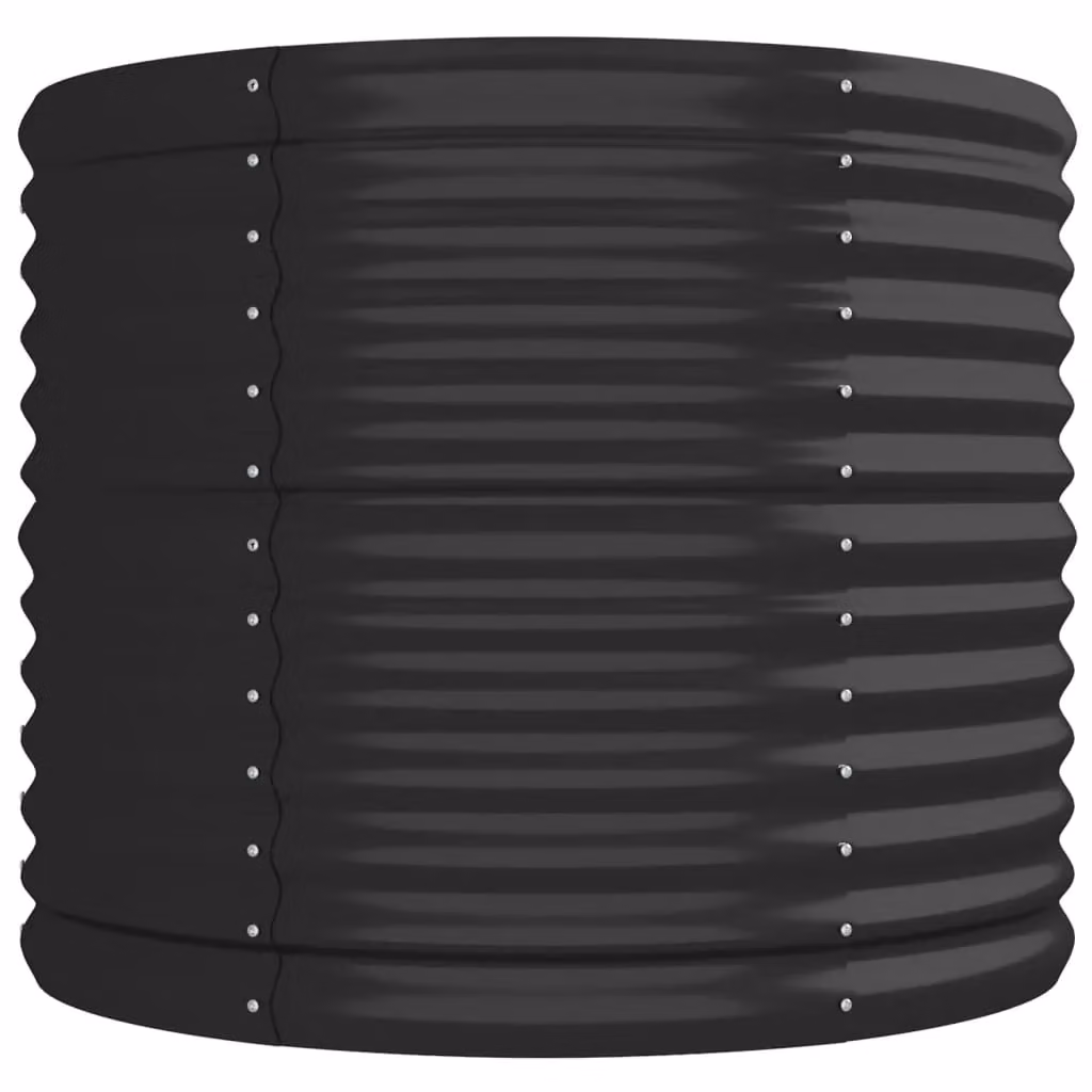 Berkfield Home Garden Powder-coated Steel Raised Bed in Anthracite Black, W/D/H: 296 x 80 x 68 cm – 3