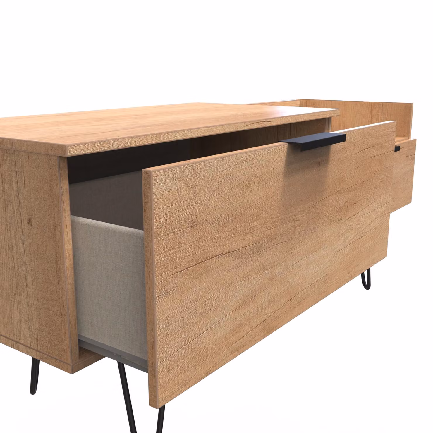 Ready Assembled 2 U Fuji TV Console Unit in Sand and Brown Wood Finish – 2