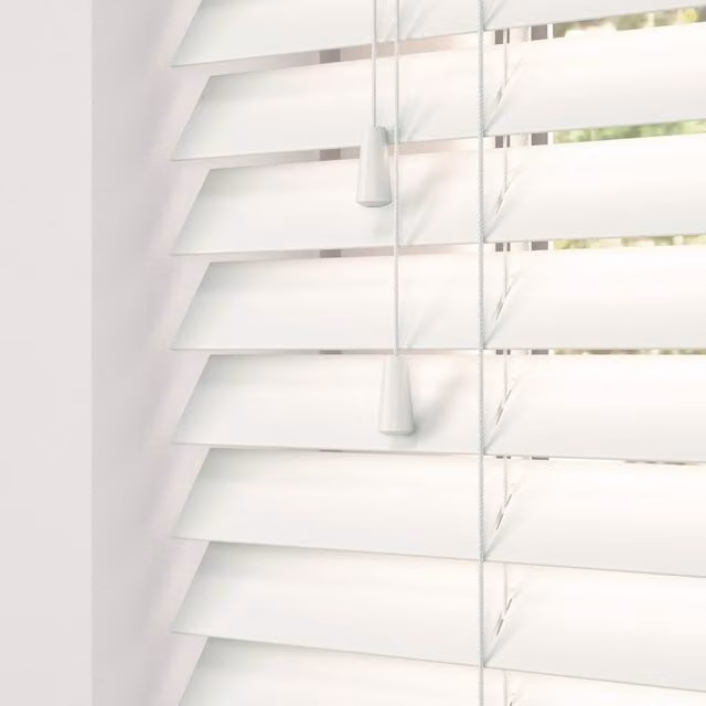 Terrys Elementi Fauxwood Made To Measure Venetian Blind, 50mm, White