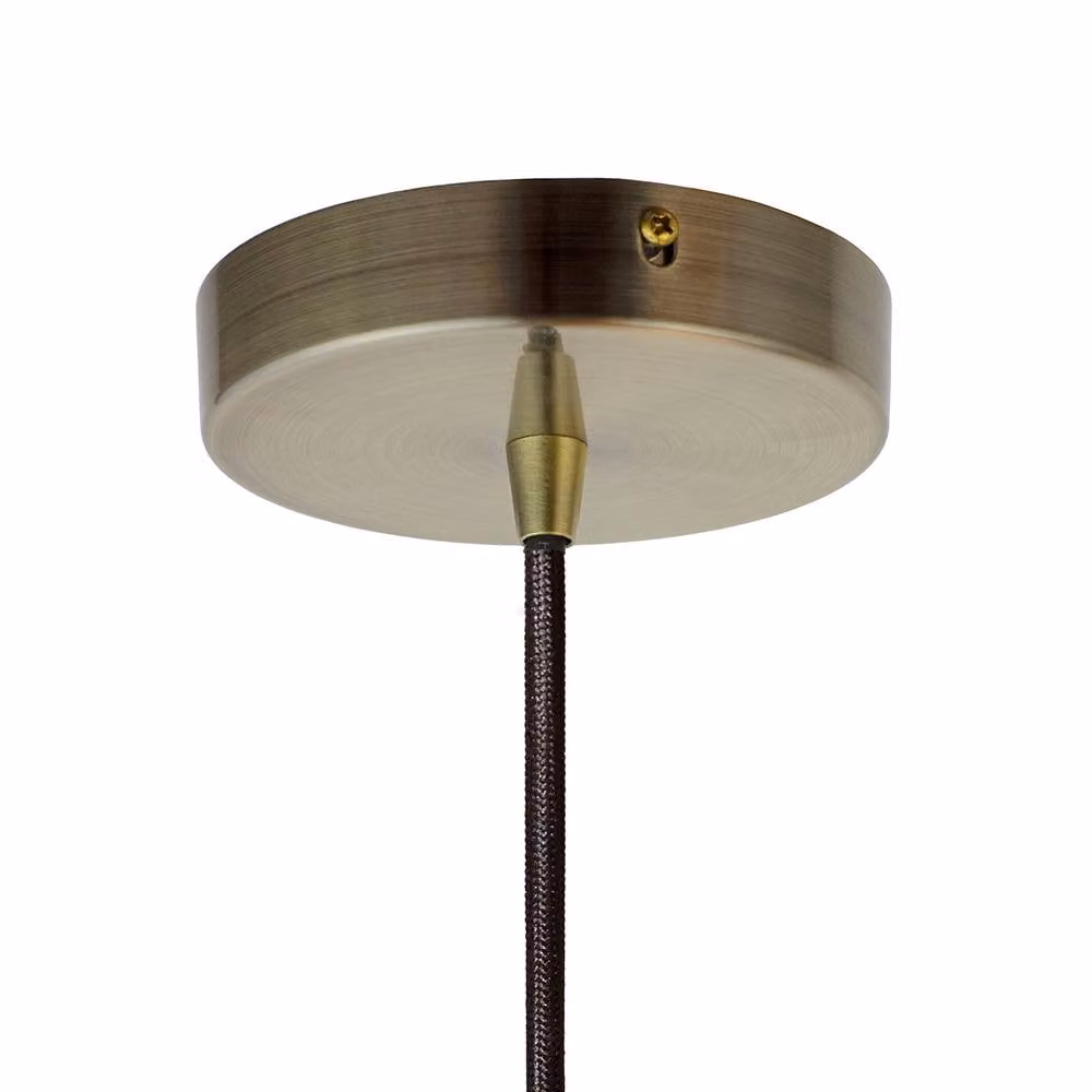SE Home St Edmund's Round Pendant Light in Navy Blue and Antique Brass