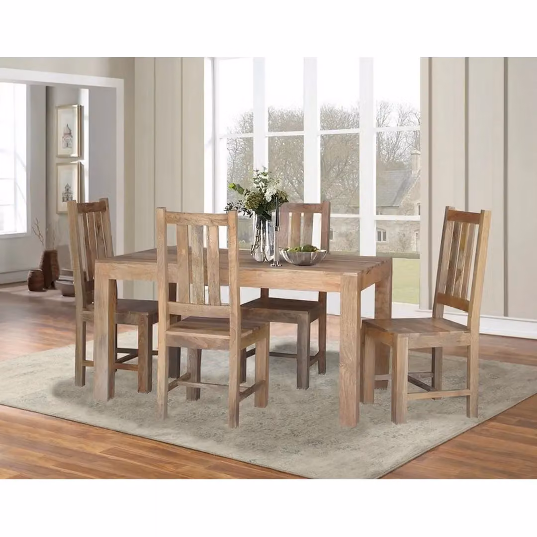Jaipur Furniture Ltd Rectangular Mango Wood Dining Table in Brown, W145 x D90 x H76 cm