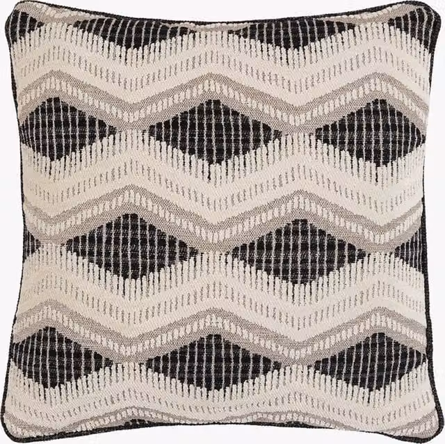 Perch & Parrow Evora Jacquard Square Cushion in Grey
