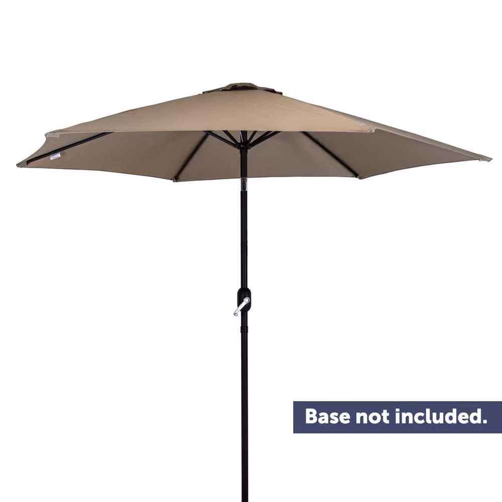 Charles Bentley Brown Metal Garden Patio Umbrella Parasol with Crank and Tilt – 2