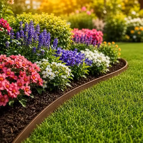SolaDirect Brown Flexible Plastic Lawn Edging Border for Ornamental Gardens, Height: 3.8 cm, Length: 10 m – 7